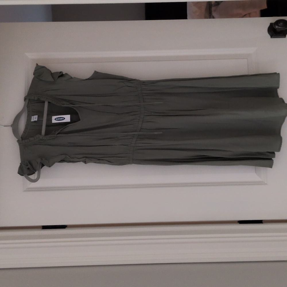 Olive green sleeveless dress in size M
